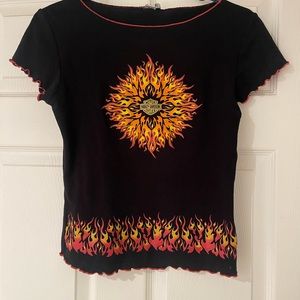 Black Flame Graphic Women's Top